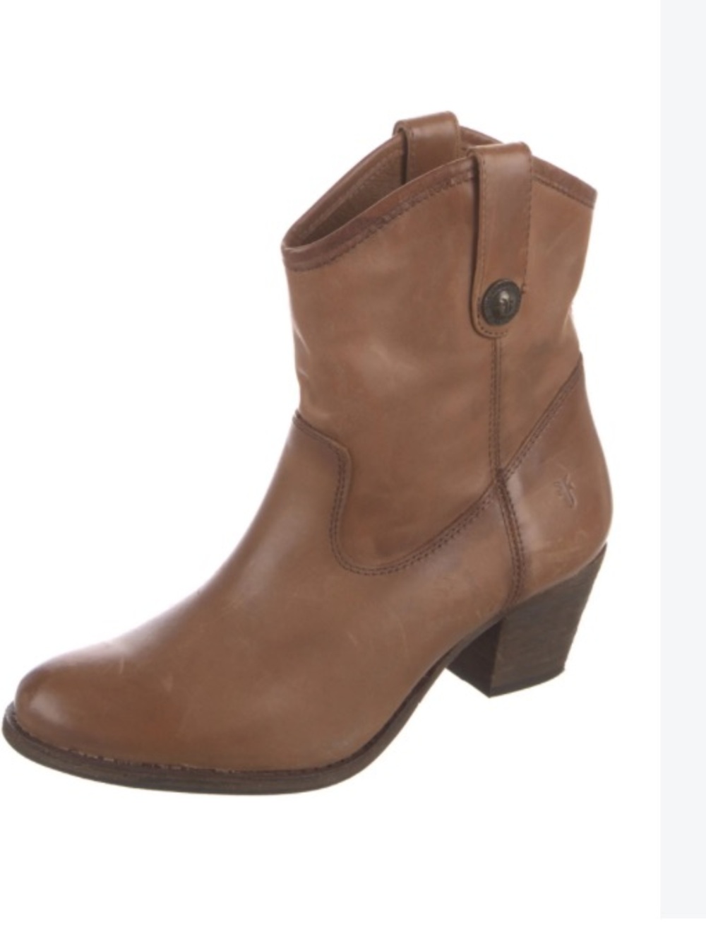 Frye Jackie Button Short western ankle Boots Cognac women’s size 8.5 B